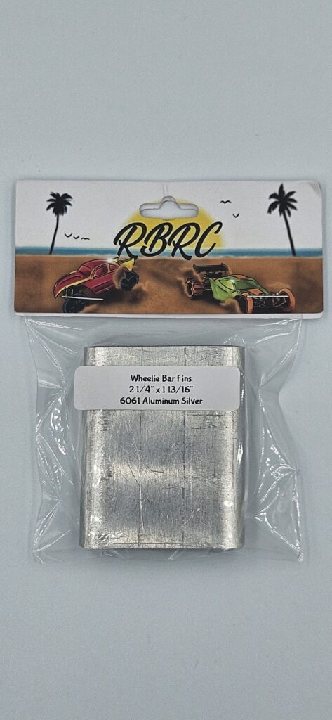 Wheelie Bar Fins - 6061 Aluminum Silver