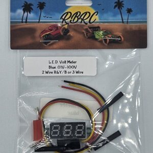 LED Volt Meter - Blue - (0.1V-100V) - 2 Wire R&Y/B - Or 3 Wire