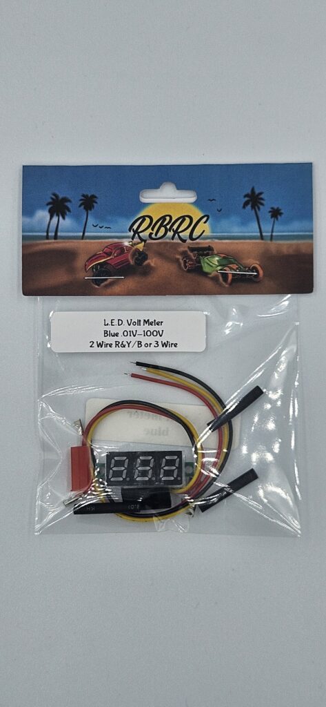 LED Volt Meter - Blue - (0.1V-100V) - 2 Wire R&Y/B - Or 3 Wire